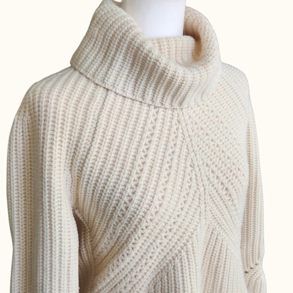 rag & bone Ivory Ribbed Chevron Turtleneck Sweater - Picture 5 of 11